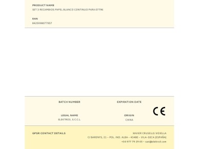 Kit 3 recargas papel branco continuo para 07796 edm Kit 3 recargas papel branco continuo para 07796 edm