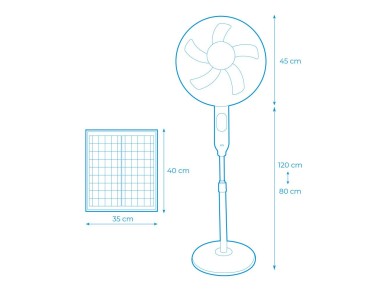 Solar stand fan, white, power 25 w, �40 cm blades