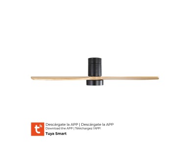 Ventilador de techo modelo kara con 3 aspas de madera �132cm luz led 3000/4000/6000k, 3cct, potencia