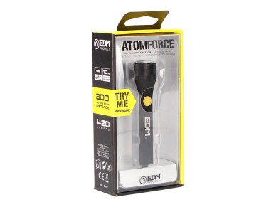 Mini linterna led atom force, alumino, recargable, 10 w 420 lm