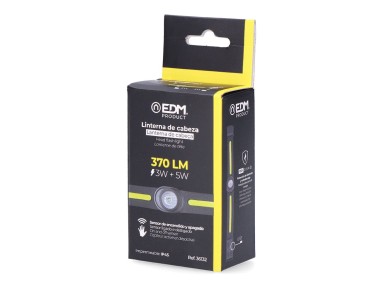 Rechargeable led head flashlight 3w + 5w