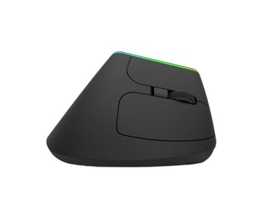 Mouse vertical sem fio Delux M618DB BT4.0 + 2,4 GHz 4000 DPI RGB