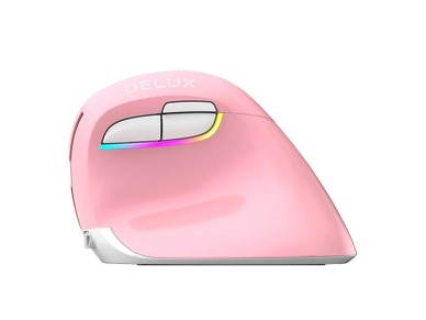 Rat�n vertical inal�mbrico Delux M618Mini DB BT+2.4G 2400DPI (rosa)