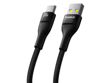 Cable de carga Baseus Flash 2 USB a USB-C de 100 W y 2 m, color negro