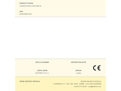 Aquecedor convector de ar 2000 w