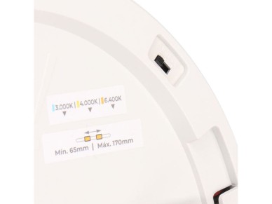 Adjustable led surface/recessed downlight 20 w 2050 lm, white frame, 3cct, �22.5 cm