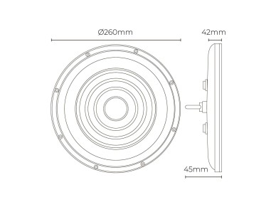 Foco led 100 w 6400 k 10000 lm �26 x 4,5 cm