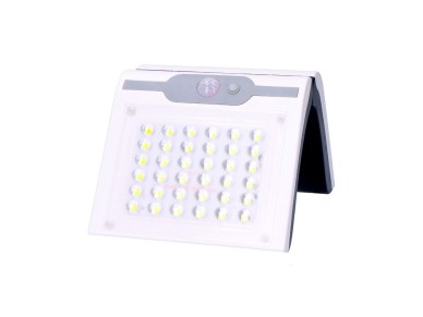 Solar wall ligh 2w 220lm 6,500k with sensor white color edm.