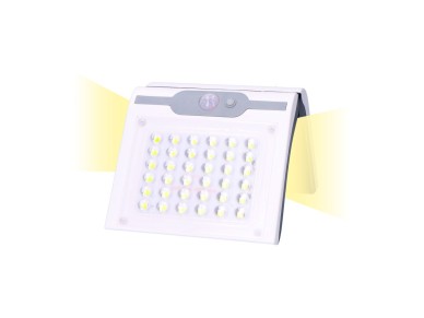 Solar wall ligh 2w 220lm 6,500k with sensor white color edm.