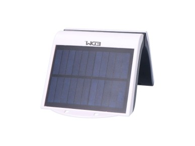 Solar wall ligh 2w 220lm 6,500k with sensor white color edm.