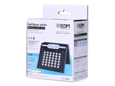 Solar wall light with sensor, black color, 2 w Solar wall light with sensor, black color, 2 w