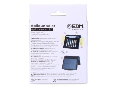 Solar wall light with sensor, black color, 2 w Solar wall light with sensor, black color, 2 w