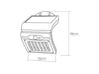 Solar wall light with sensor, black color, 2 w Solar wall light with sensor, black color, 2 w