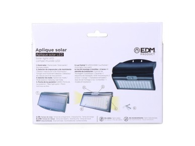 Solar apply 6w 430lm 6,500k with sensor, black color