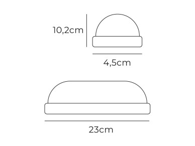 Oval wall lamp led 18w 1820lm 6400k 10,2x4,5x23cm