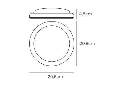 Aplique led redondo 18 w 1820 lm 4000 k luz d�a �20,8 x 4,8 cm