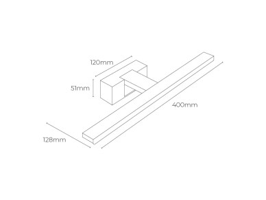 Led wall lamp or mirror 8 w 4.000 k 800 lm day light 40 x 12,8 x 5,10 cm