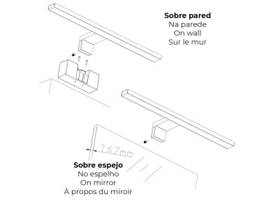 Led wall lamp or mirror 8 w 4.000 k 800 lm day light 40 x 12,8 x 5,10 cm