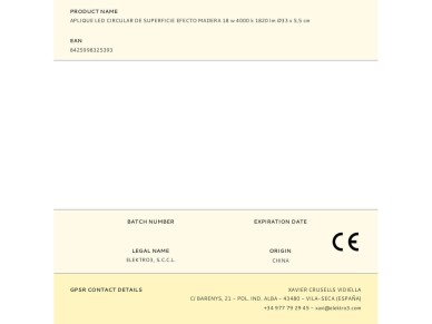 Rounded led wall light 18 w 4000 k 1820 lm wood effect �33 x 5,5 cm