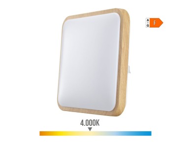 Square wall led light wood effect 18 w 4000 k 1820 lm 33 x 5 x 33 cm
