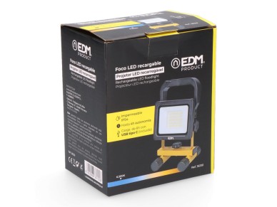 Projetor led recarreg�vel 20 w 2000 lm 6500 k