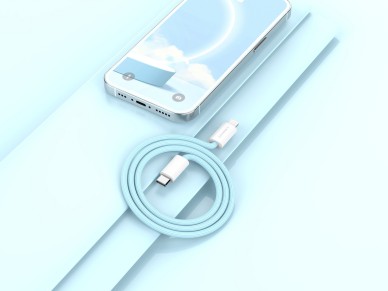 Cable de datos Techancy PD-iPXS/11-14 de 25 W, TB1764, 1 m, azul