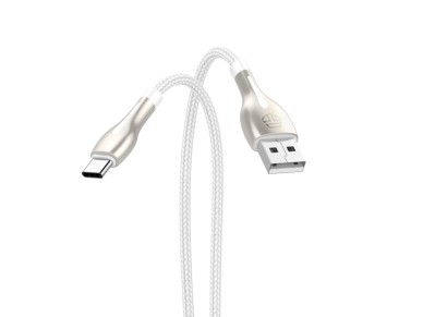 Cabo de dados met�lico USB tipo C Techancy, TB1765, 1 m, 2,4 A, cinzento