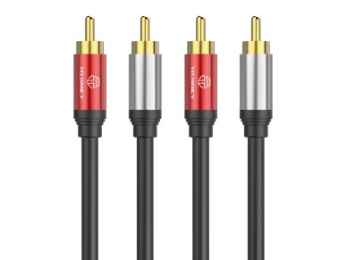 Cable de audio Techancy 2RCA a 2RCA, 1,8 m, TL7267, negro