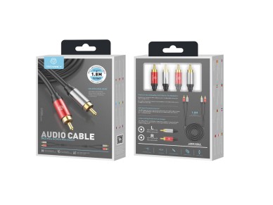 Cable de audio Techancy 2RCA a 2RCA, 1,8 m, TL7267, negro