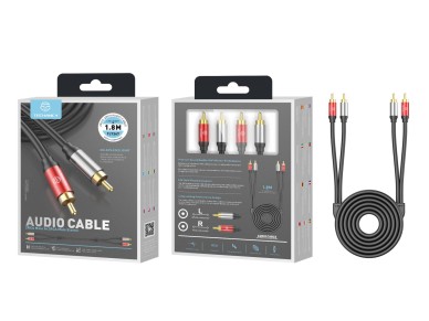 Cable de audio Techancy 2RCA a 2RCA, 1,8 m, TL7267, negro