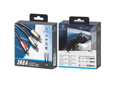 Cable de audio Techancy 3RCA a 3RCA, 1,8 m, TL7268, negro