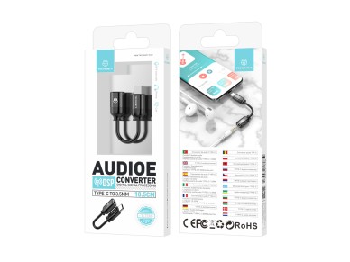 Cabo de �udio digital Techancy tipo C para 3,5 mm, TL7330, preto