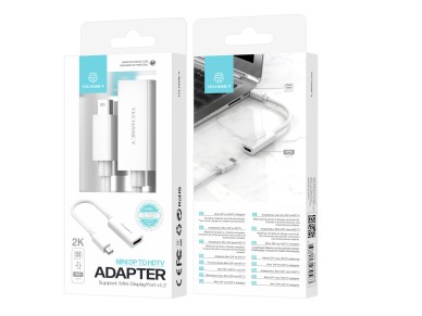 Techancy Mini DP to HDTV Video Adapter, TL7337, 2K HD Streaming, White