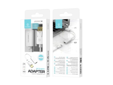 Techancy DP to HDTV Video Adapter, TL7337, 2K HD Streaming, White