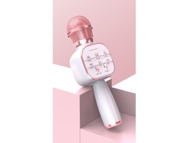 Microfone Bluetooth sem fios Techancy Dss, KZ1560, altifalante port�til para cantar, ouro rosa