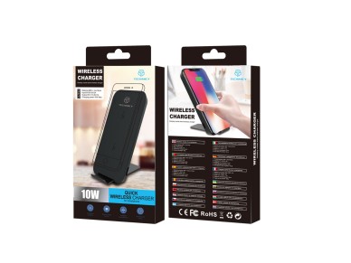 Cargador inal�mbrico Techancy de 10 W para tel�fonos m�viles, TF2771, con soporte para tel�fono, col