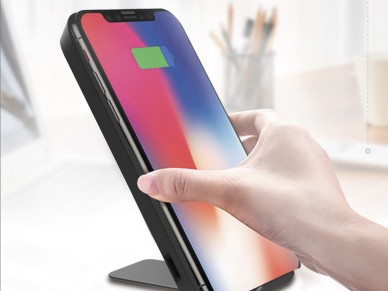 Cargador inal�mbrico Techancy de 10 W para tel�fonos m�viles, TF2771, con soporte para tel�fono, col