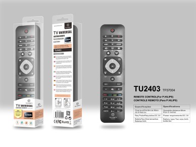 Techancy TV Remote Control, TU2403, No Setup Required, Remote Control for Philips TVs, Black