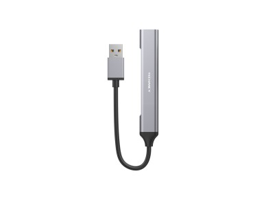 Techancy USB 3.0 Hub, USB 4-in-1, KT2901, USB Hub Extender, Gray