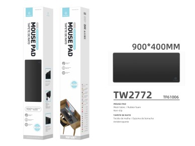 Techancy Mouse Pad 40 x 90 cm, TW2772, Non-slip Rubber, Suitable for PC Games, Black
