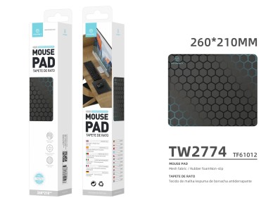 Techancy Mouse Pad 21*26 cm, TW2774, Non-slip Rubber, Suitable for PC Games, Black