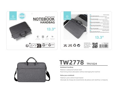 Bolsa para port�til Techancy TW2778, negra, 13,3 pulgadas, correa ajustable