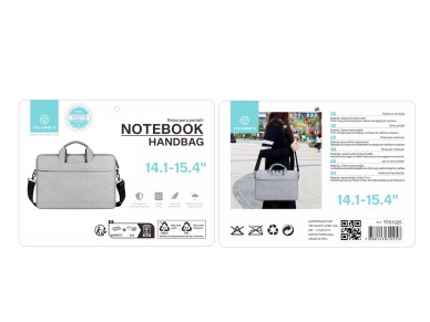 Estuche Techancy TW2778 gris para port�til de 14,1/15,4 pulgadas con correa de hombro ajustable