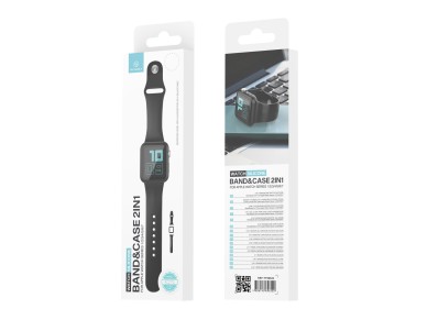 Techancy KC2115 Silicone Watch Band with Screen Protector, Compatible with Apple Watch 38mm, Black