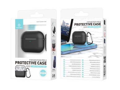 Capa de silicone para auriculares Techancy, KC2118, compat�vel com AirPods Pro 2.� gera��o, Preto