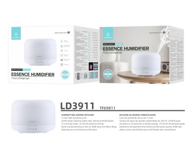 Difusor de aromaterapia Techancy, LD3911, con funci�n humidificador, color blanco