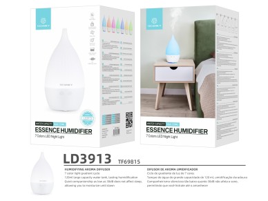 Difusor de aromaterapia Techancy, LD3913, con funci�n humidificador, color blanco