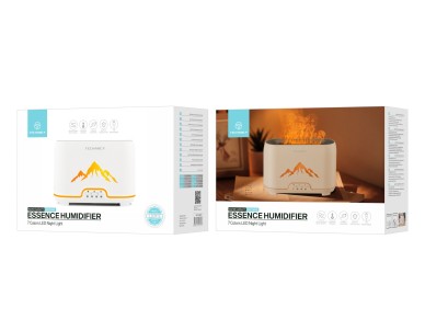 Difusor de aromaterapia LED Techancy Flame, LD3915, con funci�n de aceleraci�n, color blanco