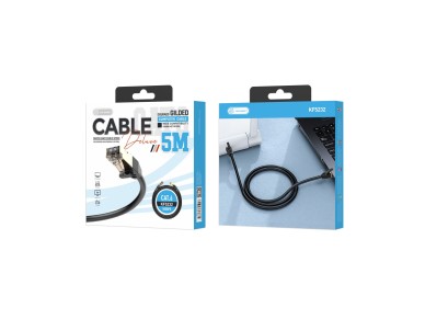 Cable de red Techancy CAT-6, KF5232, conector RJ45 chapado en oro, 5 metros, negro
