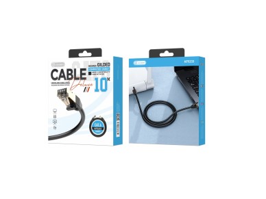Cable de red Techancy CAT-6, KF5233, conector RJ45 chapado en oro, 10 metros, negro